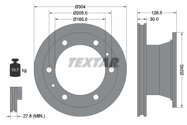 TEXTAR Тормозной диск 93084800