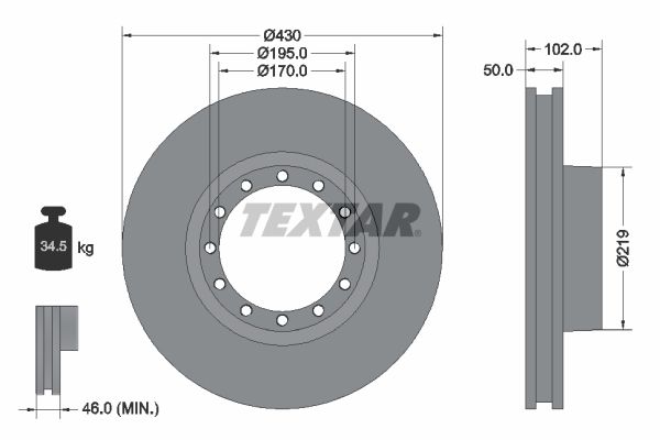 TEXTAR Тормозной диск 93085200