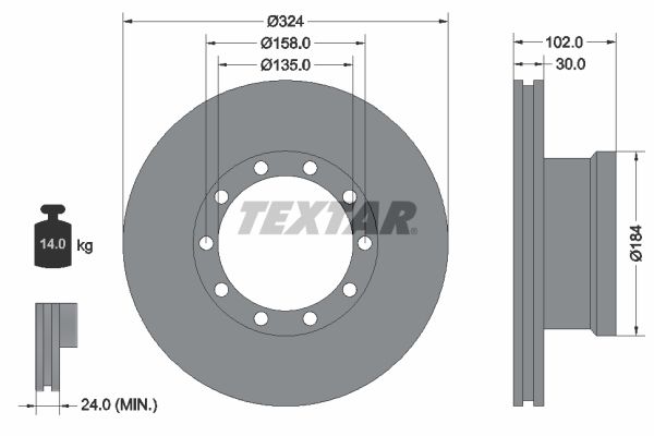 TEXTAR Тормозной диск 93085300