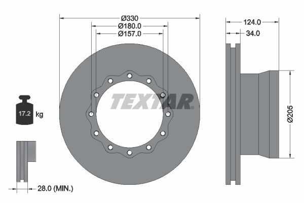 TEXTAR Тормозной диск 93085500