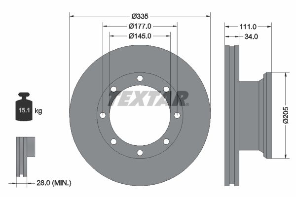 TEXTAR Тормозной диск 93102300