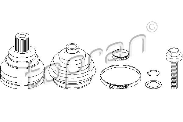 TOPRAN Шарнирный комплект, приводной вал 104 332