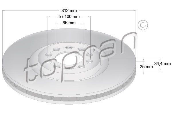 TOPRAN Тормозной диск 109 524