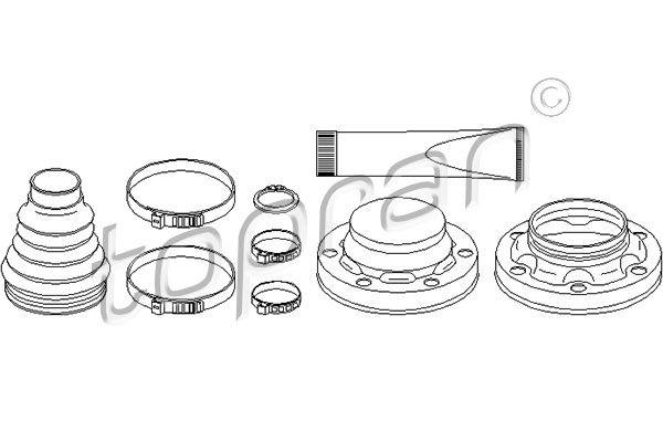 TOPRAN Комплект пылника, приводной вал 111 671