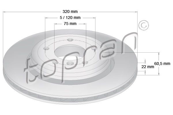 TOPRAN Тормозной диск 500 580