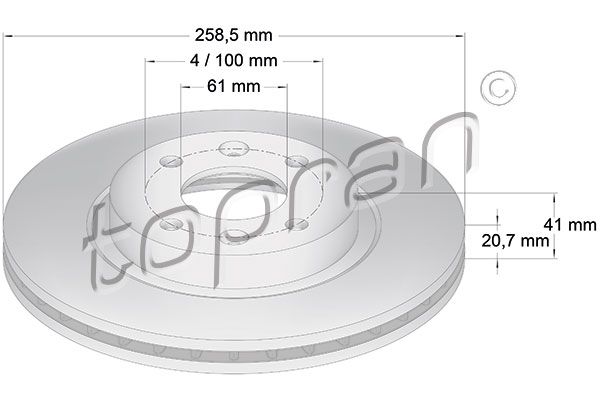 TOPRAN Piduriketas 700 180