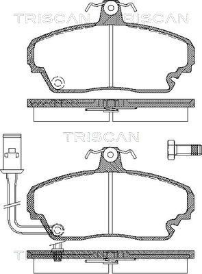 TRISCAN Комплект тормозных колодок, дисковый тормоз 8110 10508