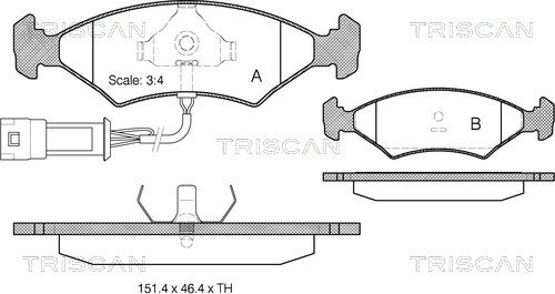 TRISCAN Комплект тормозных колодок, дисковый тормоз 8110 16801