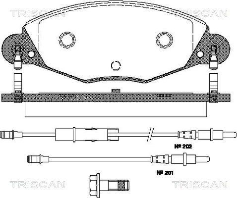 TRISCAN Комплект тормозных колодок, дисковый тормоз 8110 28018