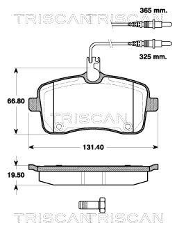 TRISCAN Piduriklotsi komplekt,ketaspidur 8110 28035