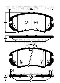 TRISCAN Piduriklotsi komplekt,ketaspidur 8110 43027