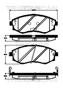 TRISCAN Комплект тормозных колодок, дисковый тормоз 8110 43028