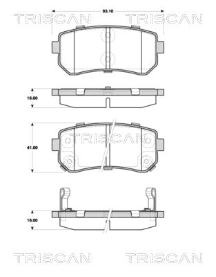 TRISCAN Комплект тормозных колодок, дисковый тормоз 8110 43032