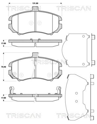 TRISCAN Piduriklotsi komplekt,ketaspidur 8110 43034