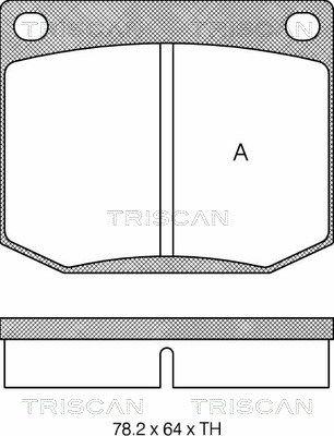 TRISCAN Комплект тормозных колодок, дисковый тормоз 8110 65604