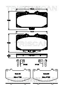 TRISCAN Комплект тормозных колодок, дисковый тормоз 8110 68181