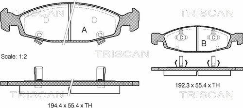 TRISCAN Комплект тормозных колодок, дисковый тормоз 8110 80527
