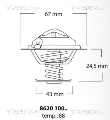 TRISCAN Termostaat,Jahutusvedelik 8620 10088