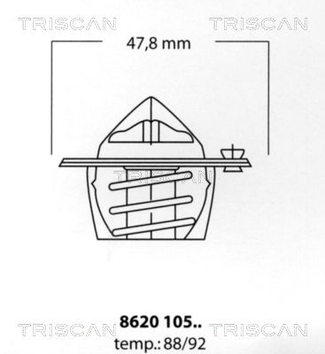 TRISCAN Термостат, охлаждающая жидкость 8620 10588