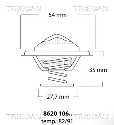 TRISCAN Термостат, охлаждающая жидкость 8620 10682