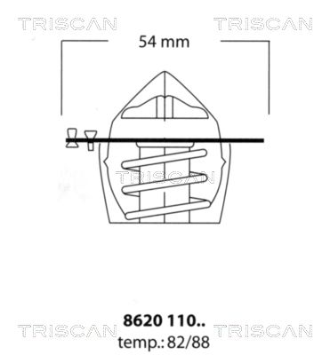 TRISCAN Термостат, охлаждающая жидкость 8620 11082