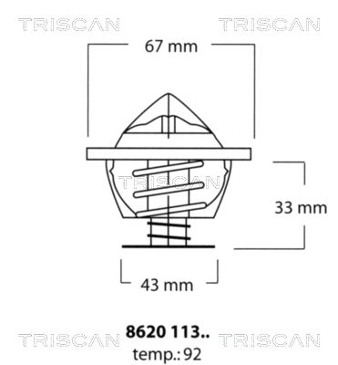 TRISCAN Термостат, охлаждающая жидкость 8620 11392