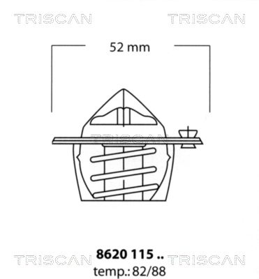 TRISCAN Термостат, охлаждающая жидкость 8620 11588
