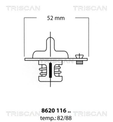 TRISCAN Termostaat,Jahutusvedelik 8620 11682