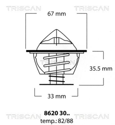 TRISCAN Термостат, охлаждающая жидкость 8620 3082