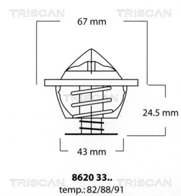 TRISCAN Термостат, охлаждающая жидкость 8620 3388