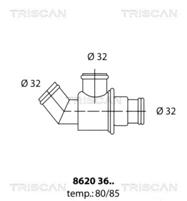 TRISCAN Термостат, охлаждающая жидкость 8620 3685
