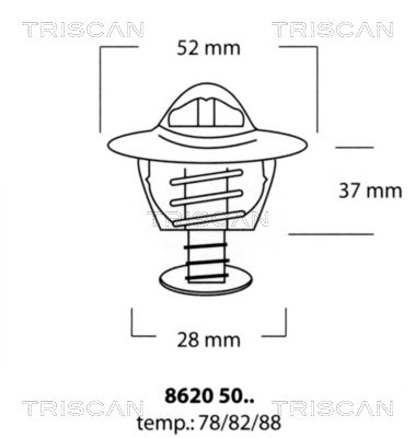 TRISCAN Термостат, охлаждающая жидкость 8620 5078