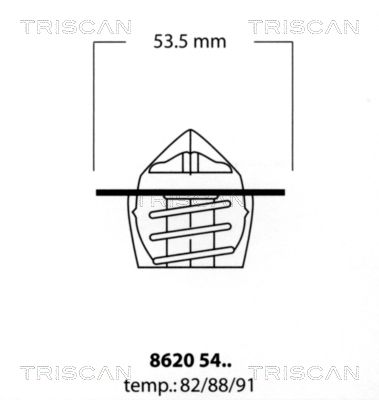 TRISCAN Термостат, охлаждающая жидкость 8620 5488