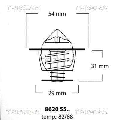 TRISCAN Термостат, охлаждающая жидкость 8620 5582