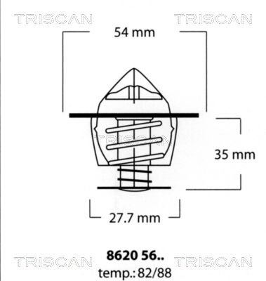TRISCAN Термостат, охлаждающая жидкость 8620 5682