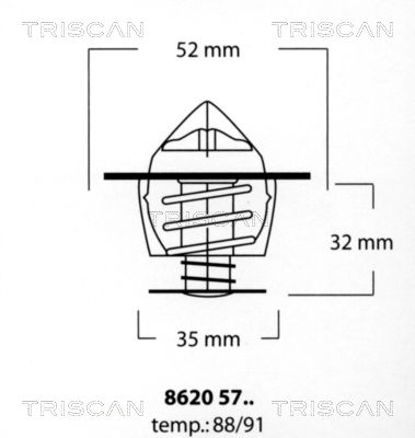 TRISCAN Термостат, охлаждающая жидкость 8620 5791