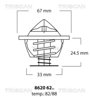TRISCAN Термостат, охлаждающая жидкость 8620 6282