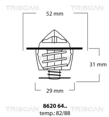 TRISCAN Термостат, охлаждающая жидкость 8620 6482