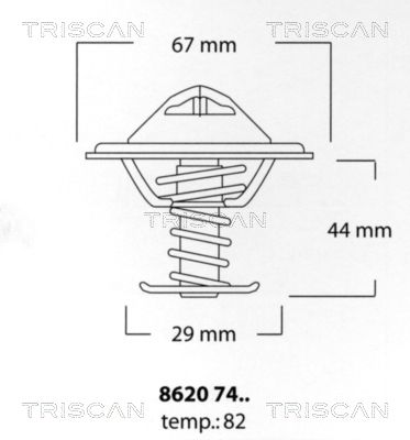 TRISCAN Термостат, охлаждающая жидкость 8620 7482