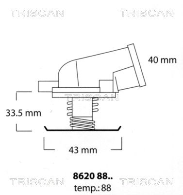 TRISCAN Термостат, охлаждающая жидкость 8620 8888