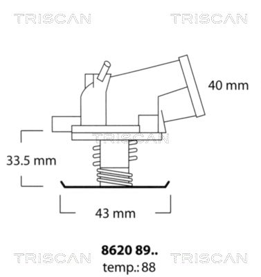 TRISCAN Термостат, охлаждающая жидкость 8620 8988