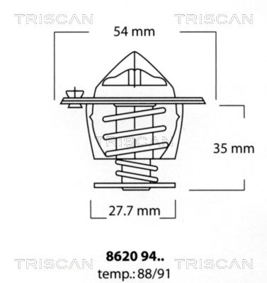 TRISCAN Термостат, охлаждающая жидкость 8620 9488