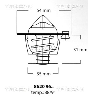 TRISCAN Термостат, охлаждающая жидкость 8620 9688