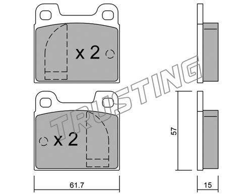 TRUSTING Комплект тормозных колодок, дисковый тормоз 009.0