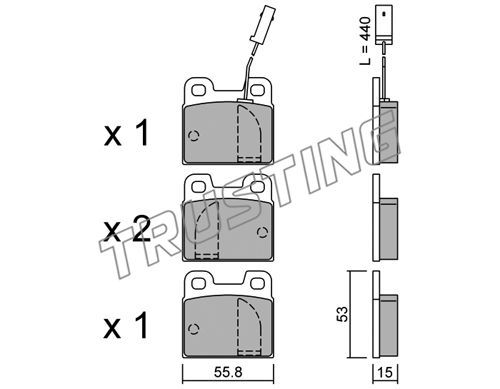TRUSTING Комплект тормозных колодок, дисковый тормоз 010.2