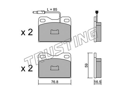 TRUSTING Комплект тормозных колодок, дисковый тормоз 017.5