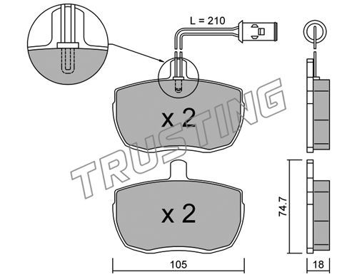 TRUSTING Комплект тормозных колодок, дисковый тормоз 018.2