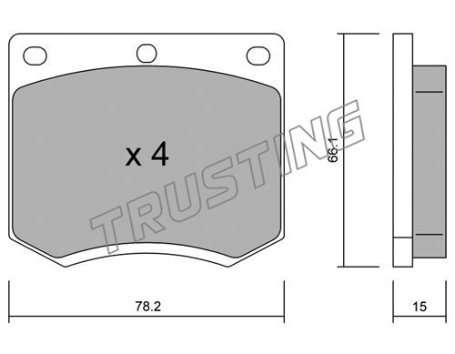 TRUSTING Комплект тормозных колодок, дисковый тормоз 025.0