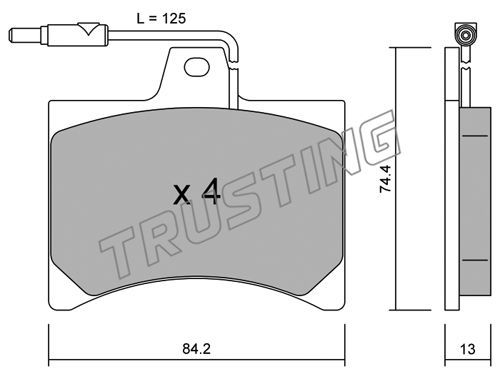 TRUSTING Комплект тормозных колодок, дисковый тормоз 027.0