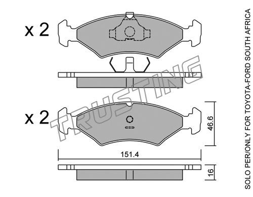 TRUSTING Комплект тормозных колодок, дисковый тормоз 031.2